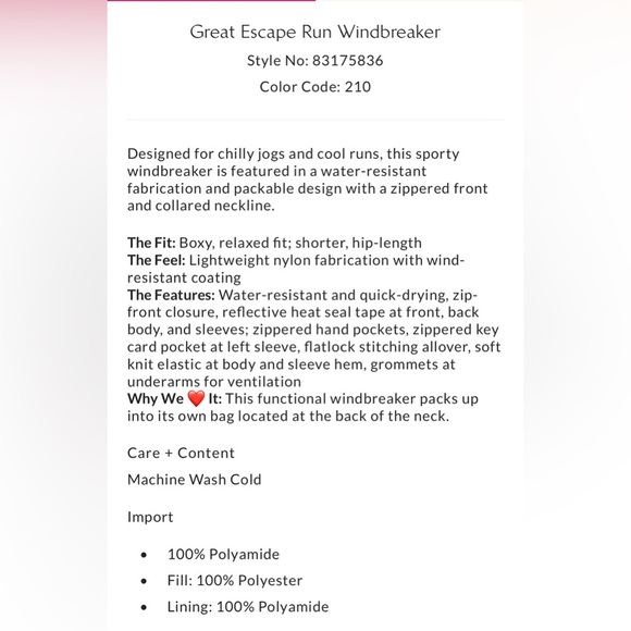 NWT Great Escape Run Windbreaker Black Combo XL - Picture 12 of 13